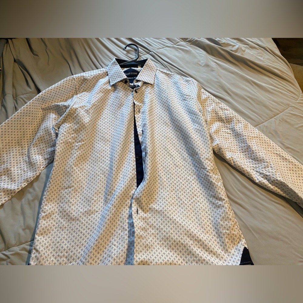 Men's White Patterned Shirt